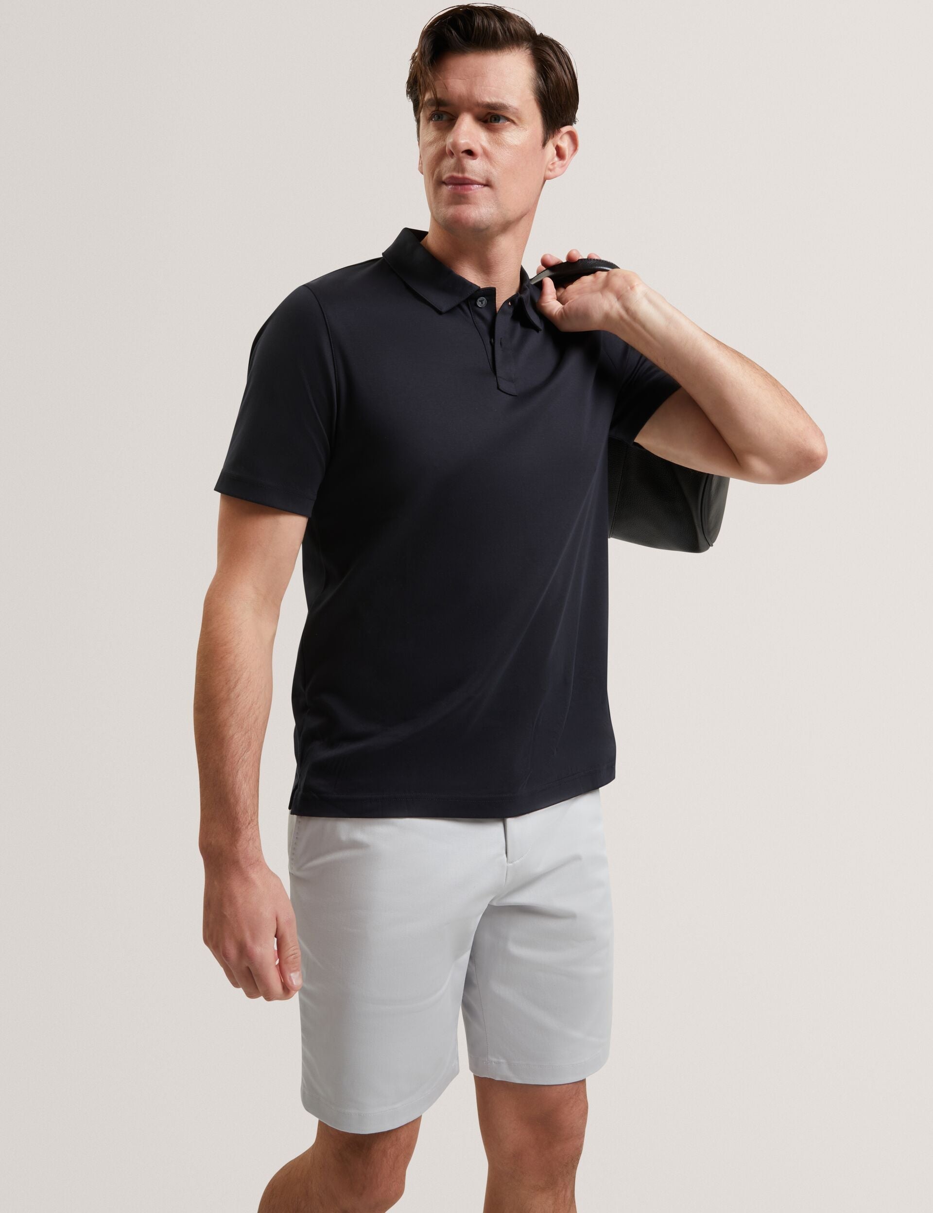 Ted Baker LOWETON - Slim Leg Stretch Cotton Chino Shorts STONE