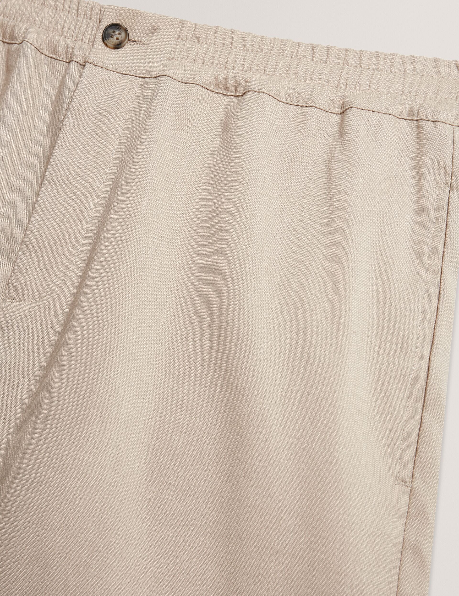 Ted Baker CULVES Relaxed Linen Blend Elasticated Shorts STONE
