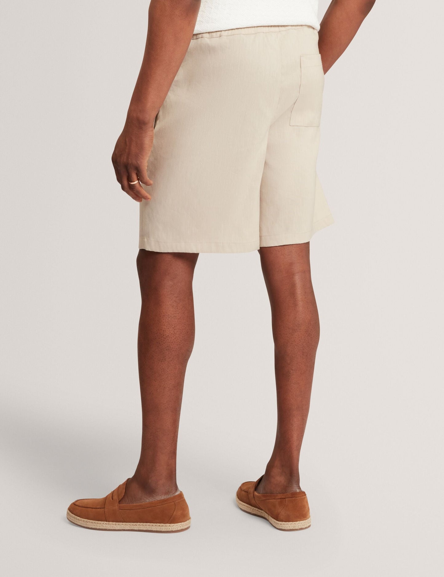 Ted Baker CULVES Relaxed Linen Blend Elasticated Shorts STONE