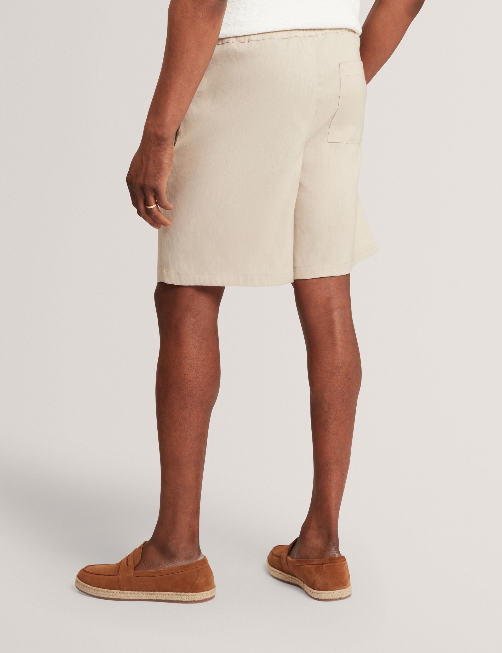 Ted Baker CULVES Relaxed Linen Blend Elasticated Shorts STONE