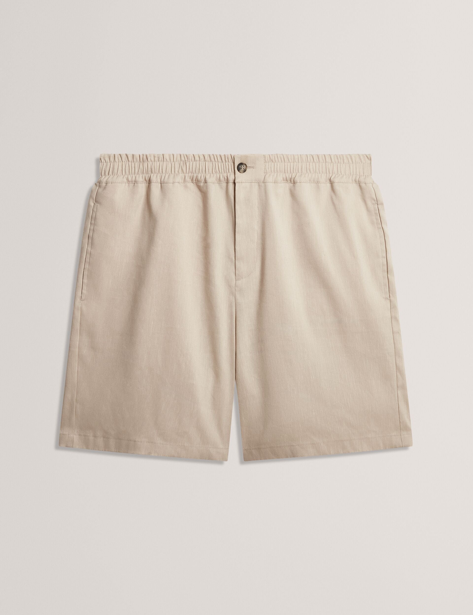 Ted Baker CULVES Relaxed Linen Blend Elasticated Shorts STONE