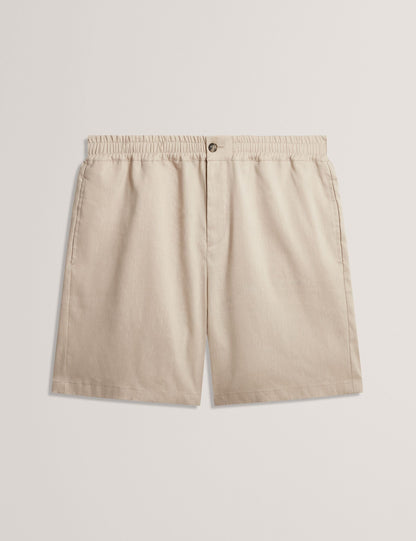 Ted Baker CULVES Relaxed Linen Blend Elasticated Shorts STONE