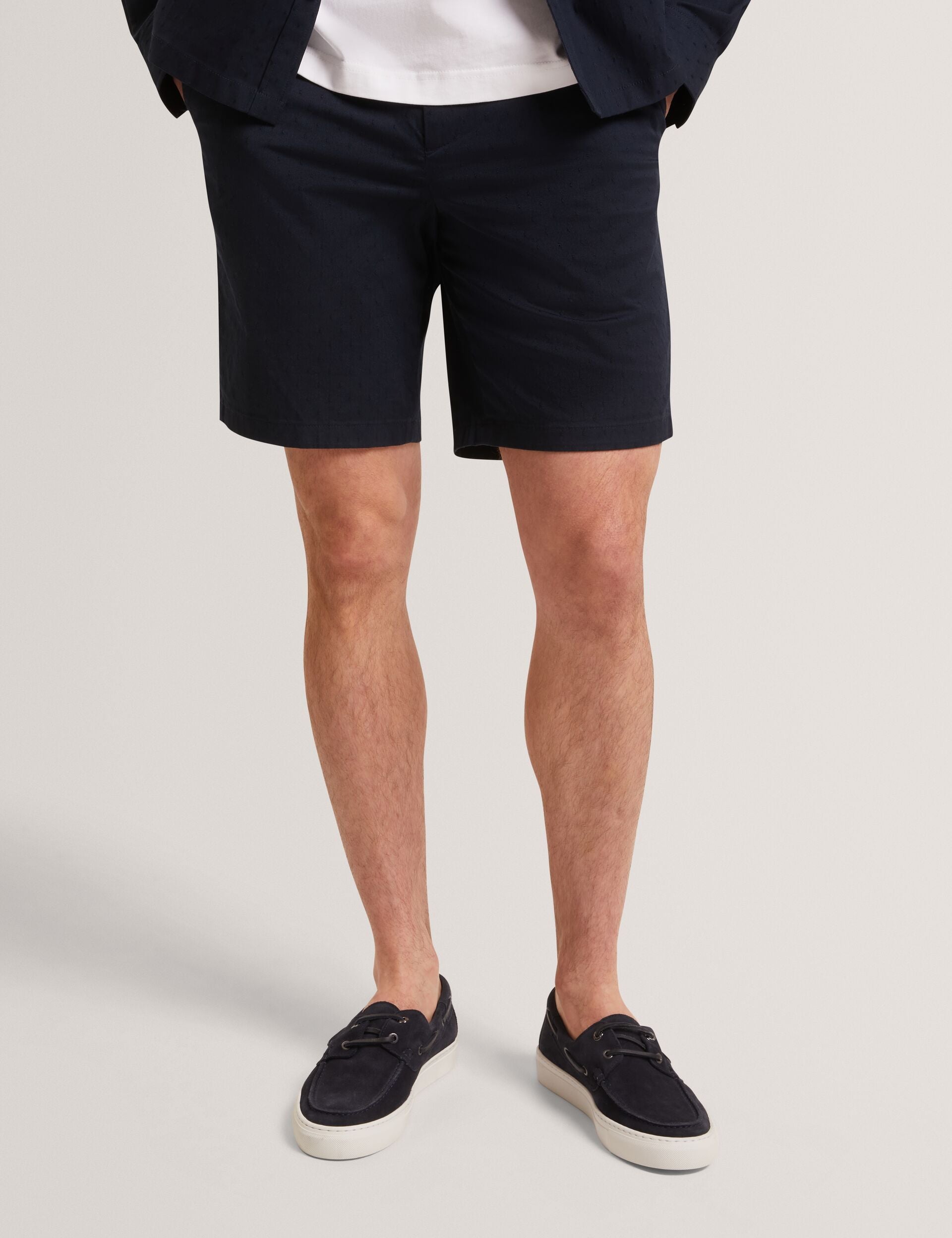 Ted Baker ILARIO - Slim Textured Chino Short NAVY