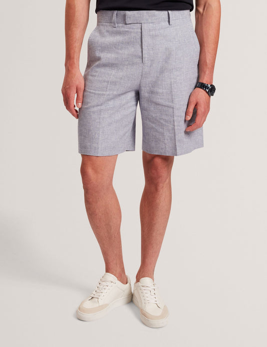 Ted Baker GIVRAN Slim Fit Linen Blend Tailored Shorts LIGHT BLUE