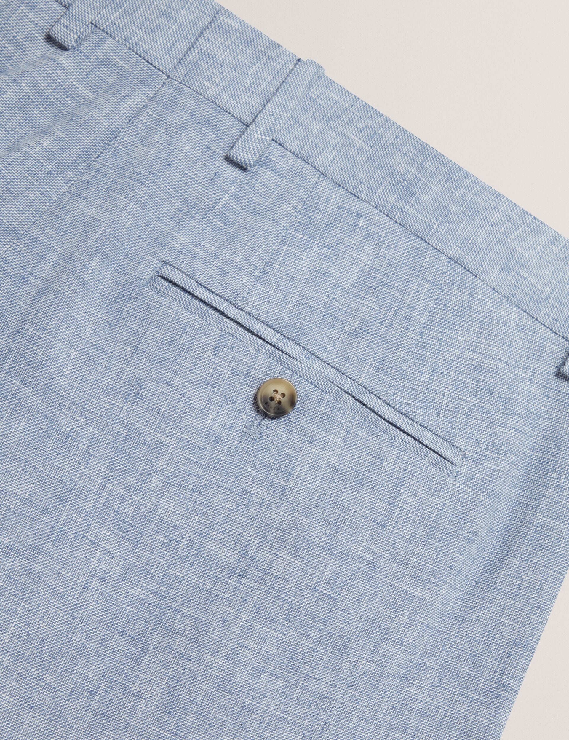 Ted Baker GIVRAN Slim Fit Linen Blend Tailored Shorts LIGHT BLUE