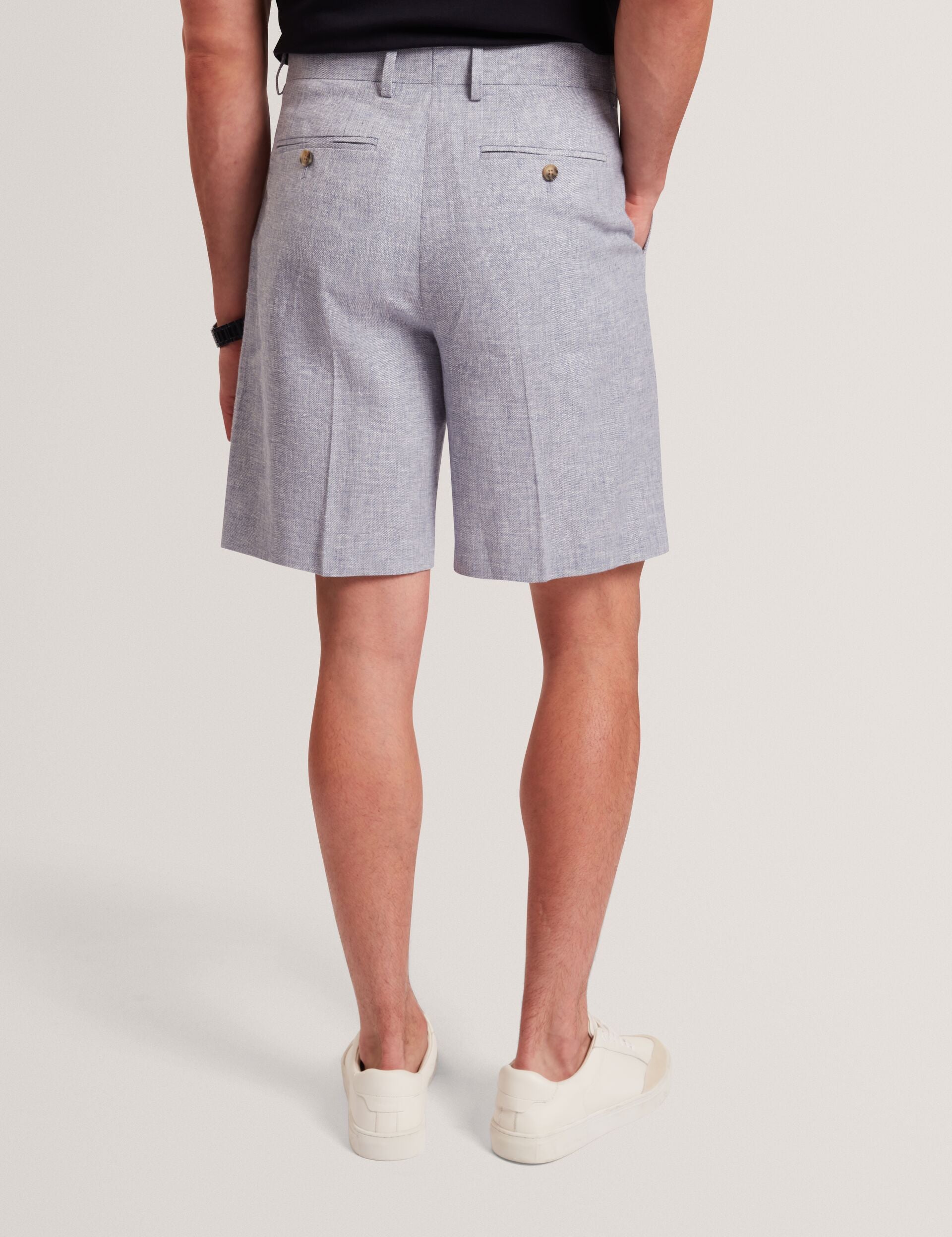 Ted Baker GIVRAN Slim Fit Linen Blend Tailored Shorts LIGHT BLUE