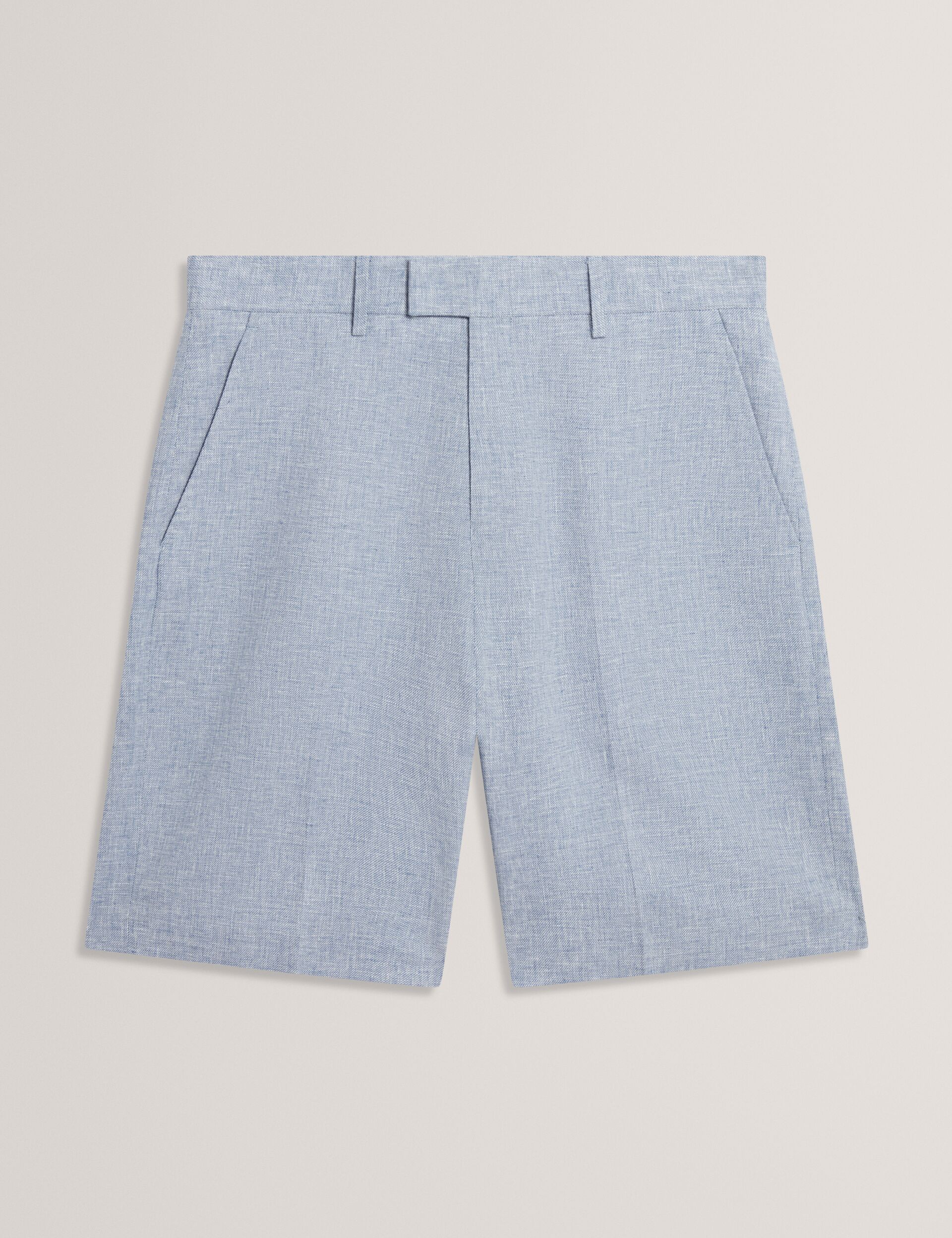 Ted Baker GIVRAN Slim Fit Linen Blend Tailored Shorts LIGHT BLUE