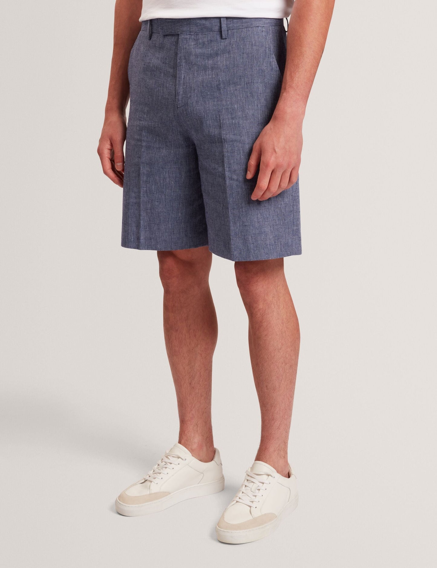 Ted Baker GIVRAN Slim Fit Linen Blend Tailored Shorts NAVY