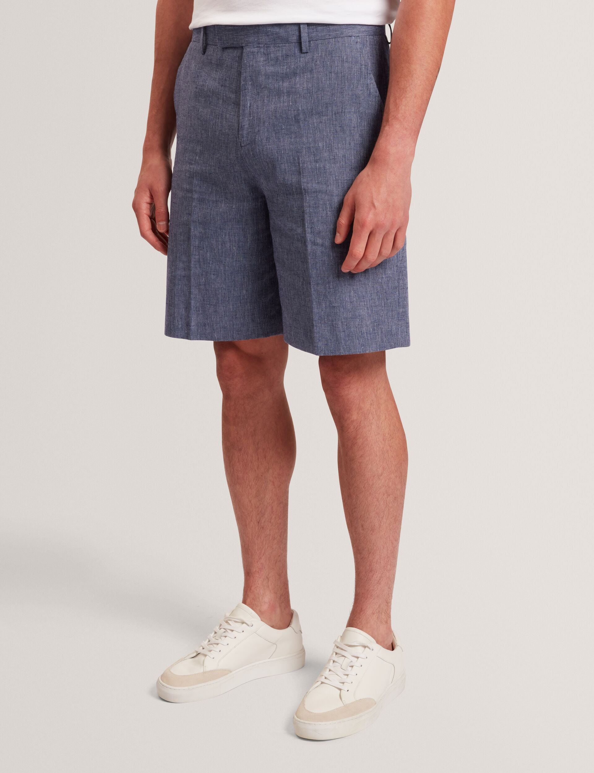 Ted Baker GIVRAN Slim Fit Linen Blend Tailored Shorts NAVY