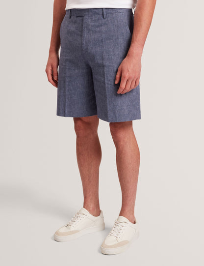Ted Baker GIVRAN Slim Fit Linen Blend Tailored Shorts NAVY
