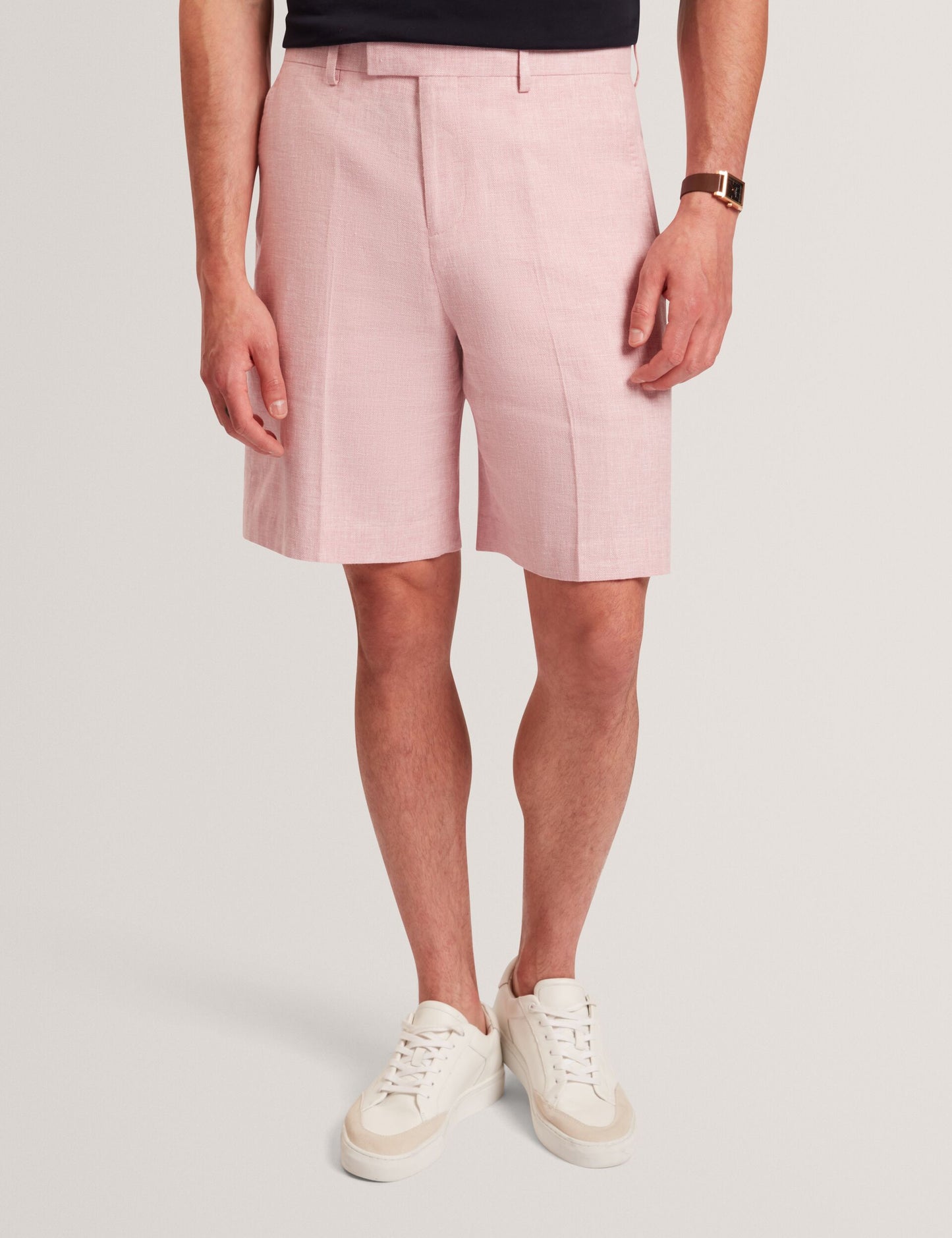 Ted Baker GIVRAN Slim Fit Linen Blend Tailored Shorts LIGHT PINK