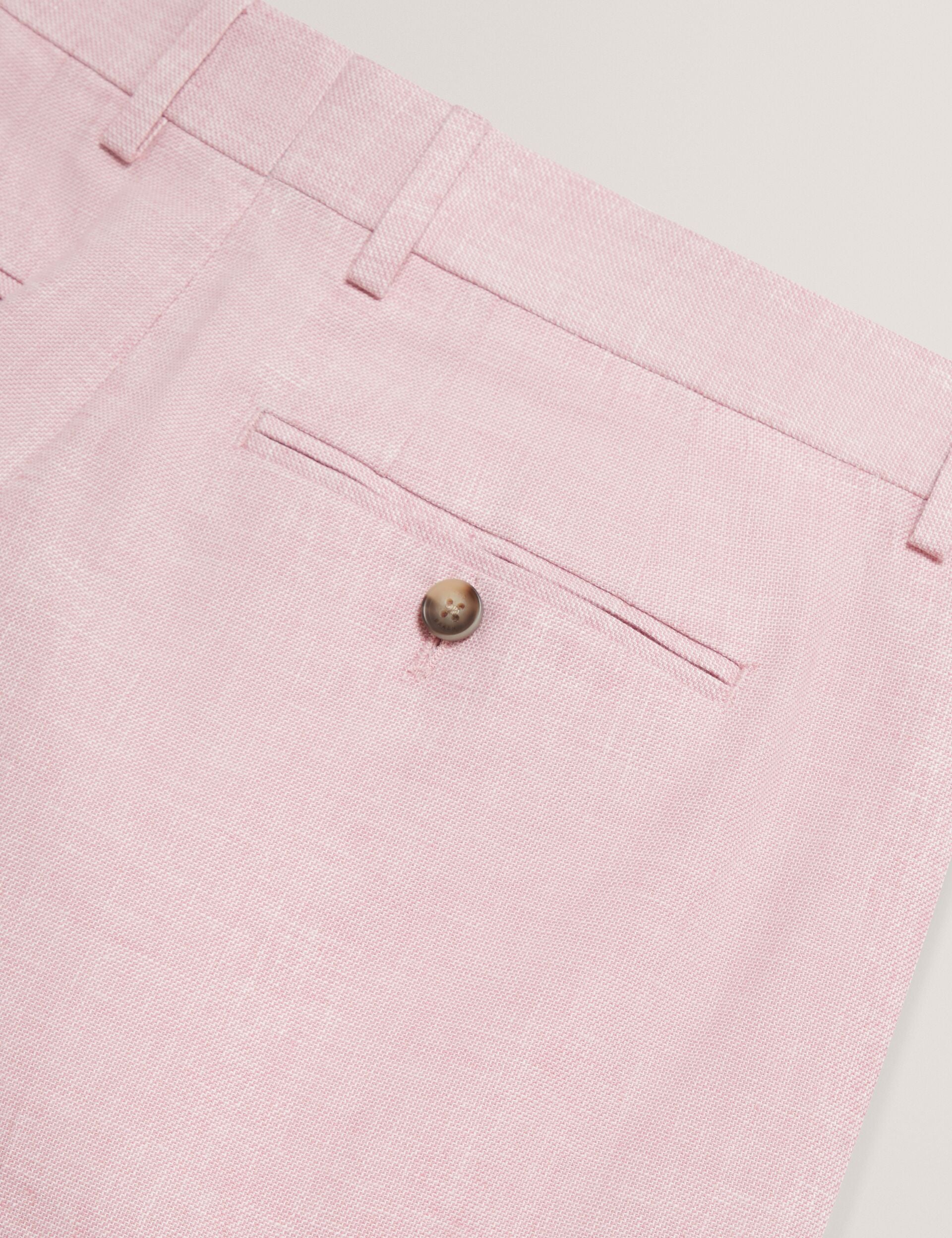 Ted Baker GIVRAN Slim Fit Linen Blend Tailored Shorts LIGHT PINK