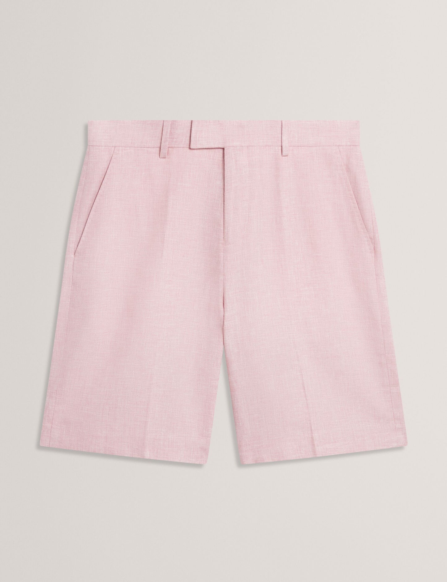 Ted Baker GIVRAN Slim Fit Linen Blend Tailored Shorts LIGHT PINK