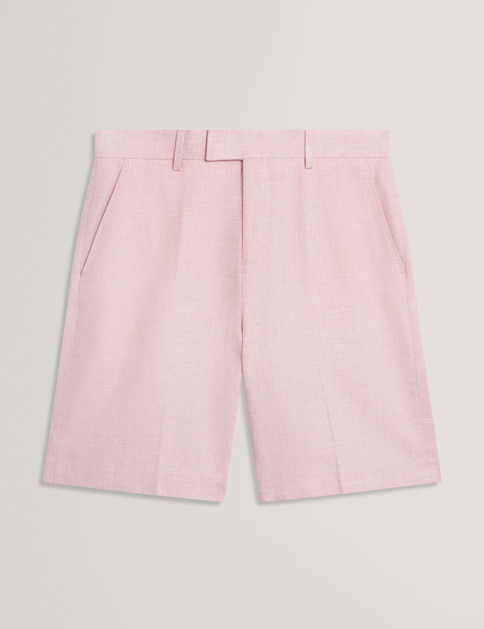 Ted Baker GIVRAN Slim Fit Linen Blend Tailored Shorts LIGHT PINK