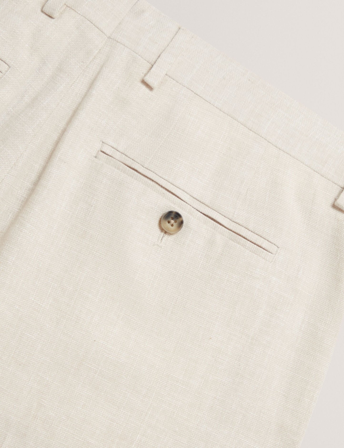 Ted Baker GIVRAN Slim Fit Linen Blend Tailored Shorts ECRU