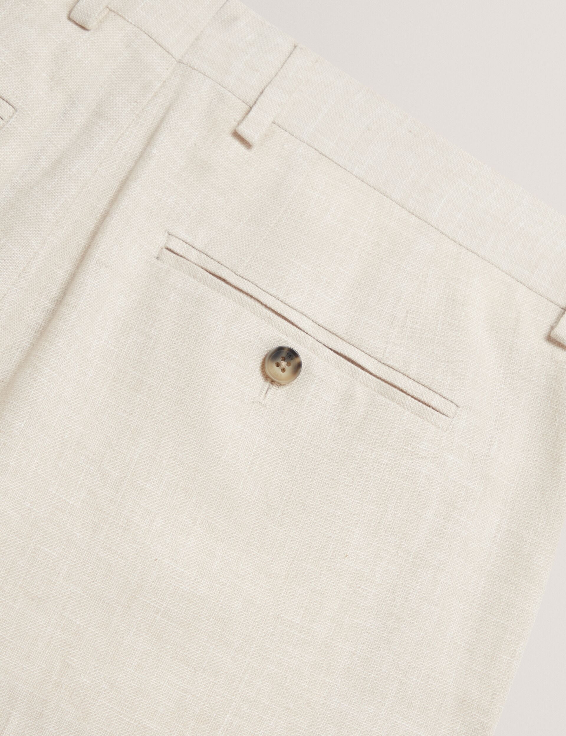Ted Baker GIVRAN Slim Fit Linen Blend Tailored Shorts ECRU