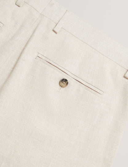 Ted Baker GIVRAN Slim Fit Linen Blend Tailored Shorts ECRU