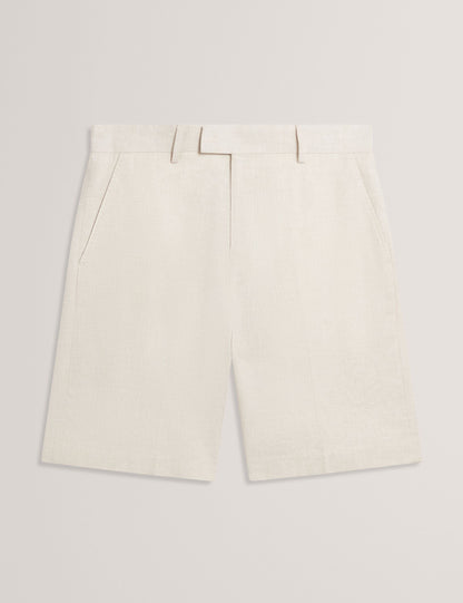 Ted Baker GIVRAN Slim Fit Linen Blend Tailored Shorts ECRU