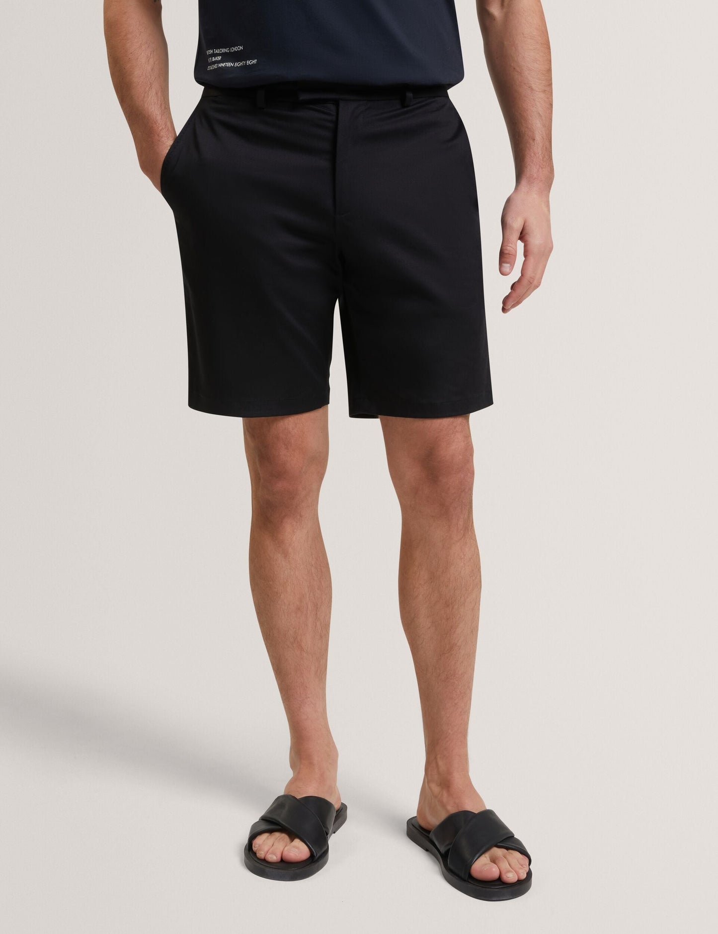 Ted Baker LOWETON Slim Leg Stretch Cotton Chino Shorts BLACK
