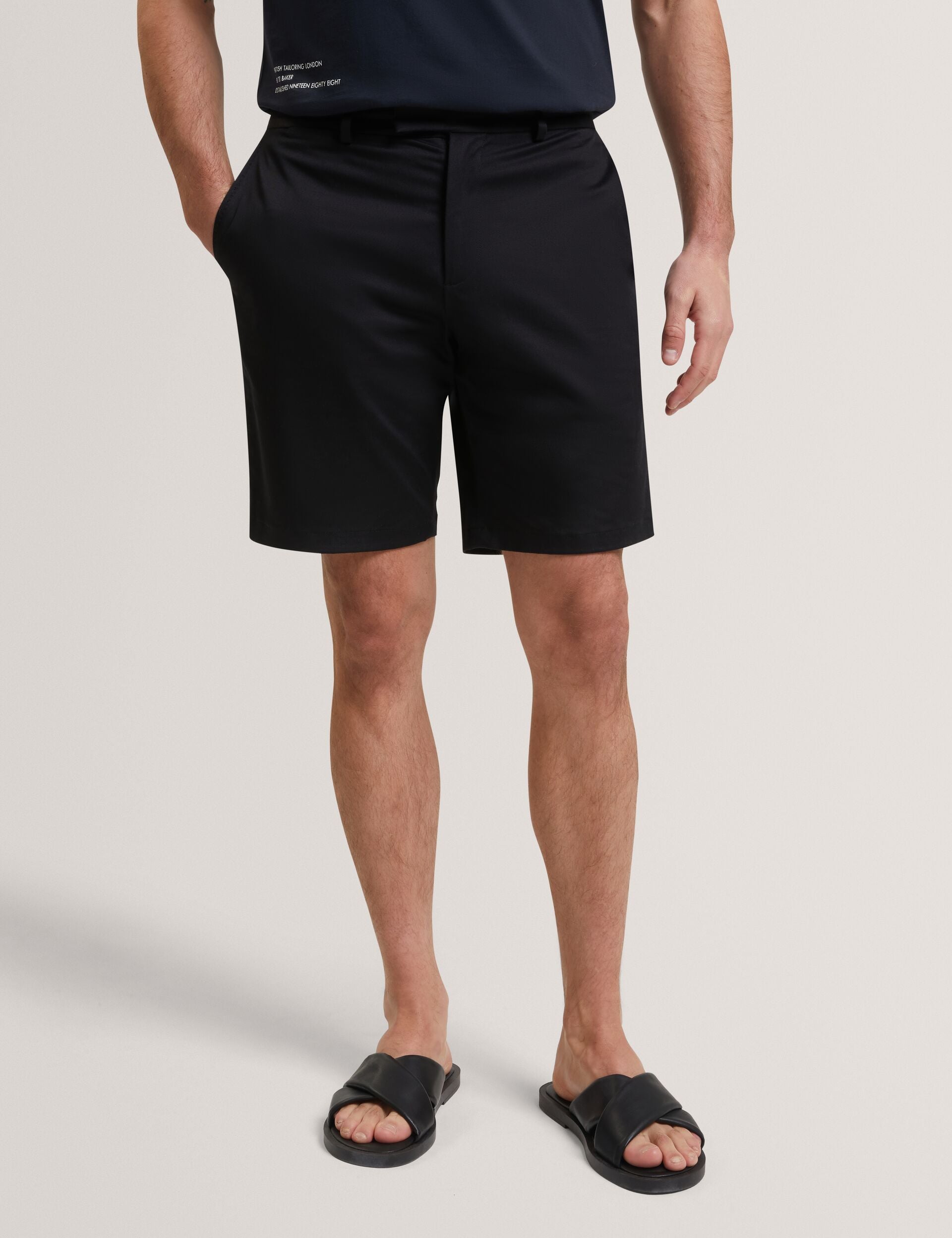 Ted Baker LOWETON Slim Leg Stretch Cotton Chino Shorts BLACK