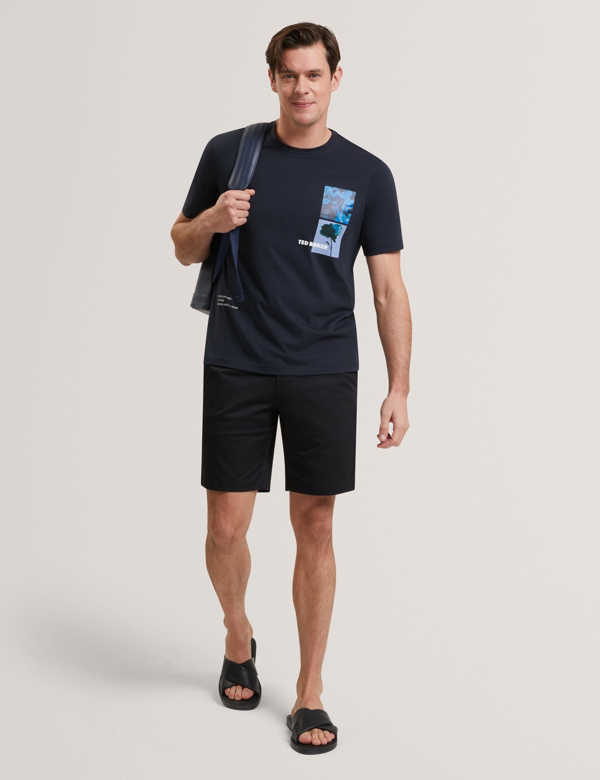 Ted Baker LOWETON Slim Leg Stretch Cotton Chino Shorts BLACK