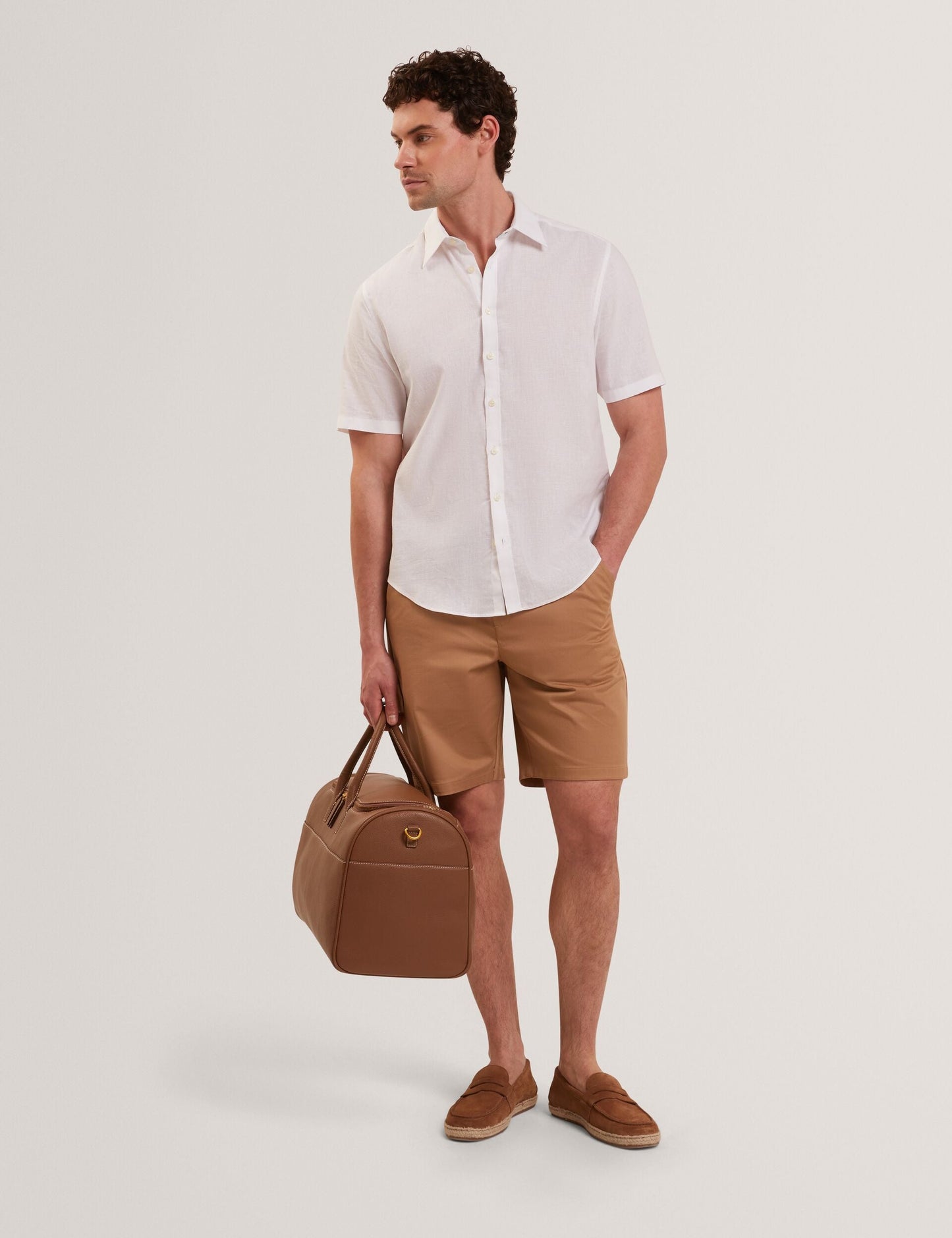 Ted Baker LOWETON Slim Leg Stretch Cotton Chino Shorts TAN