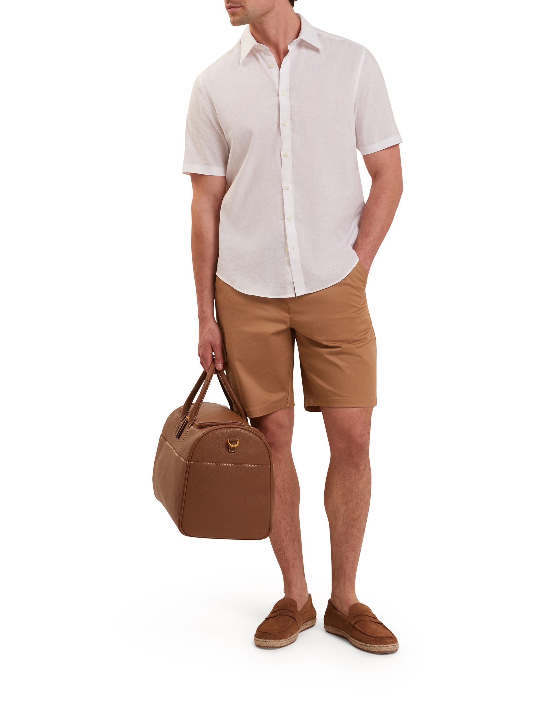 Ted Baker LOWETON Slim Leg Stretch Cotton Chino Shorts TAN