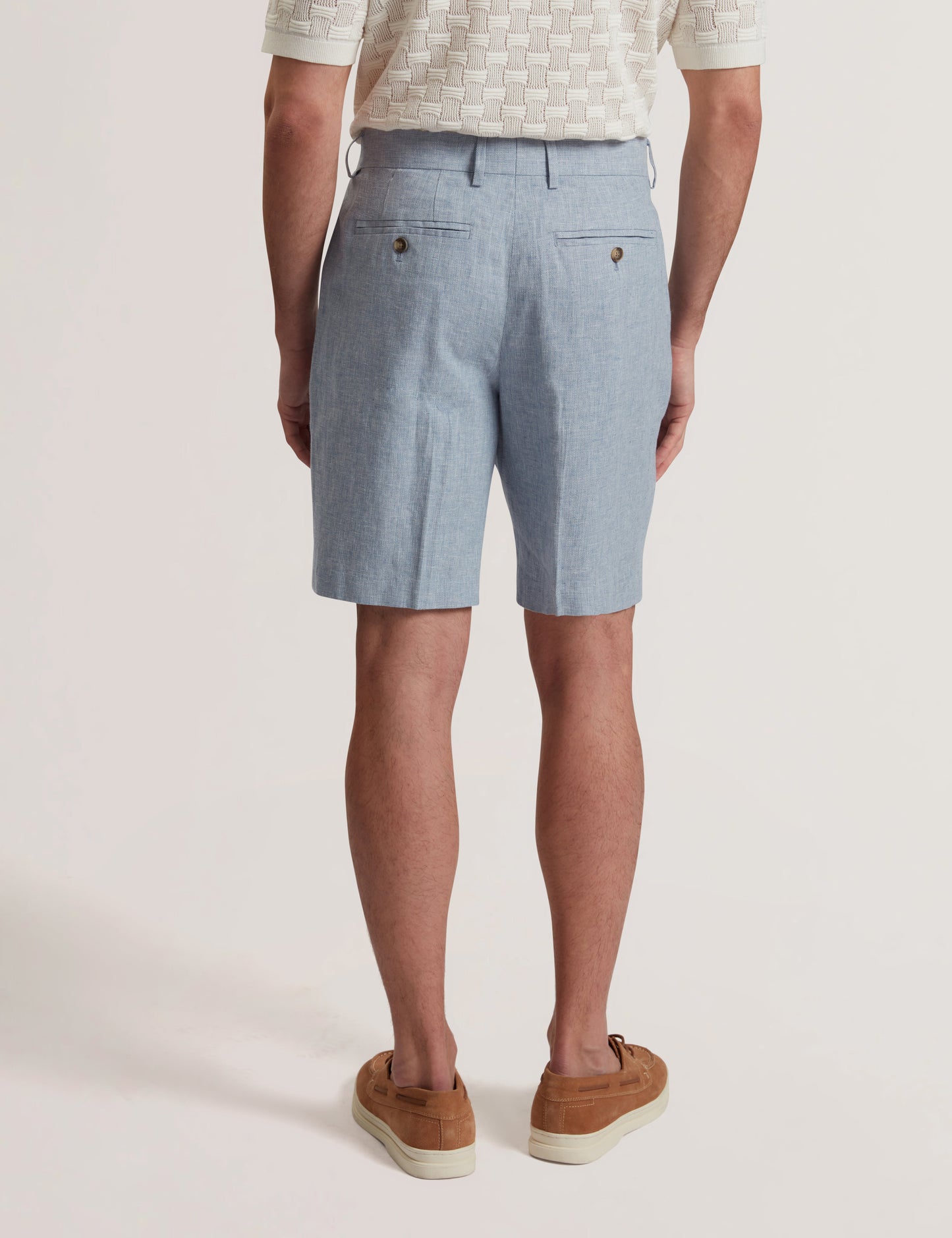 Ted Baker KENLEYS - Navy Linen Cotton Woven Tailored Shorts NAVY