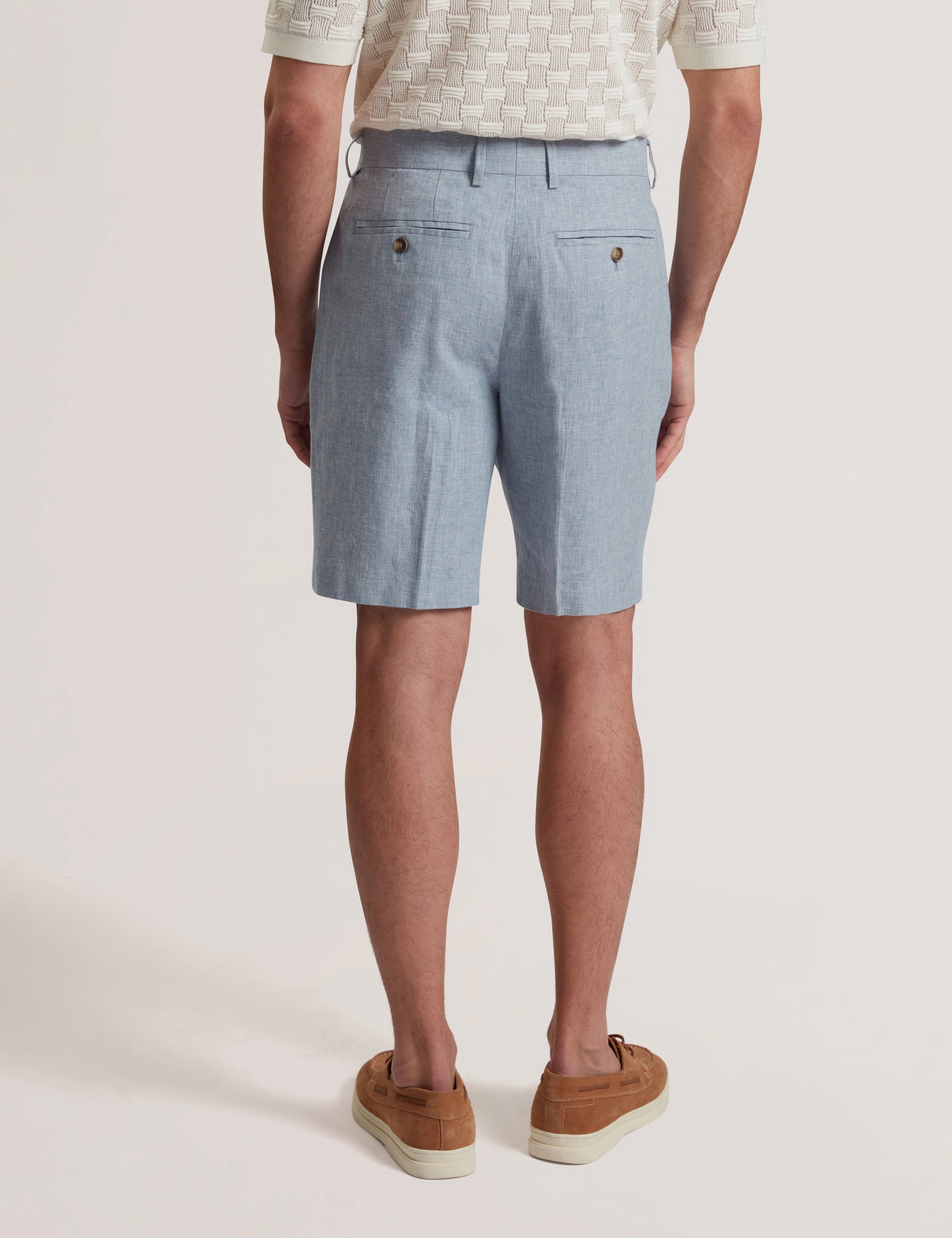 Ted Baker KENLEYS - Navy Linen Cotton Woven Tailored Shorts NAVY