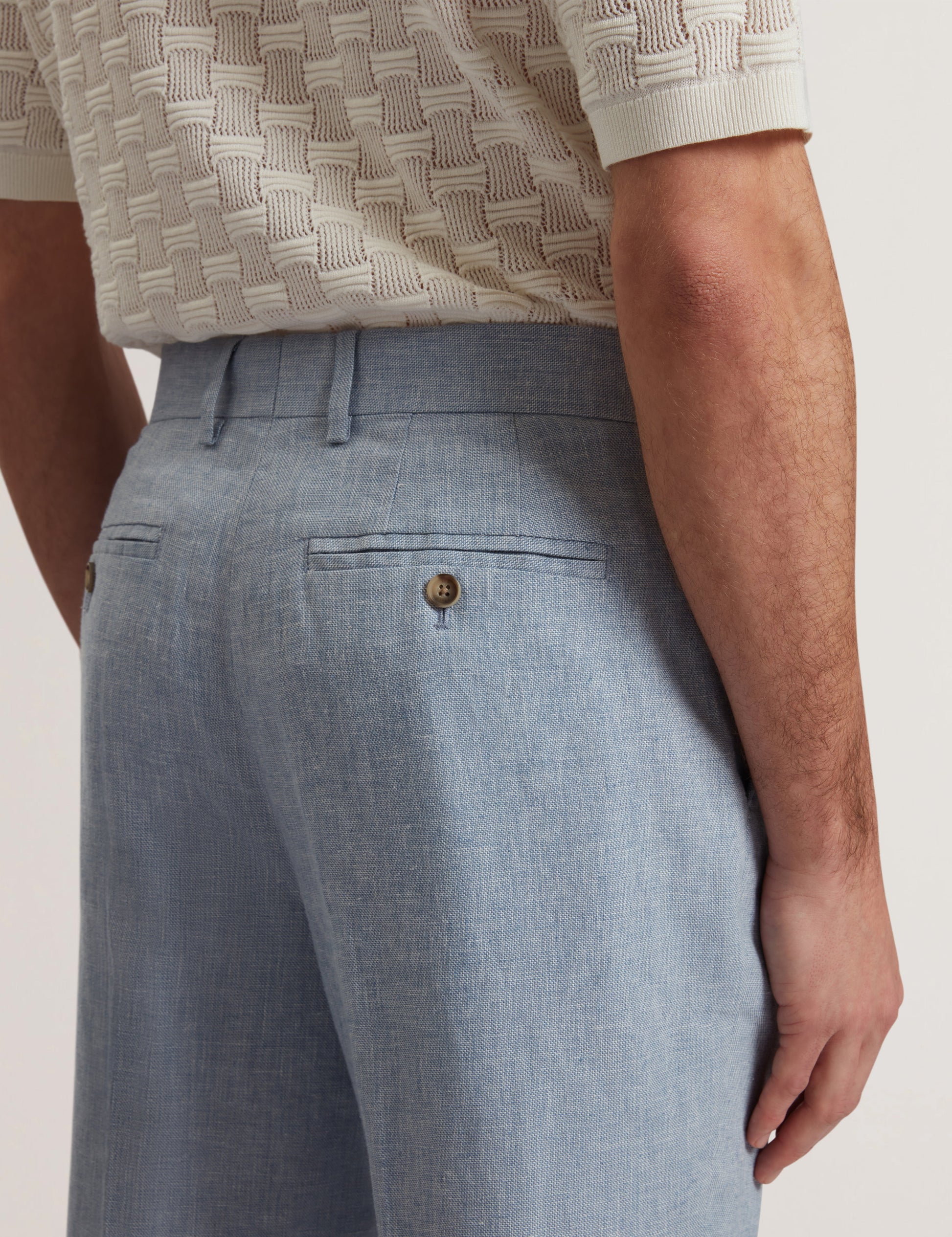 Ted Baker KENLEYS - Navy Linen Cotton Woven Tailored Shorts NAVY