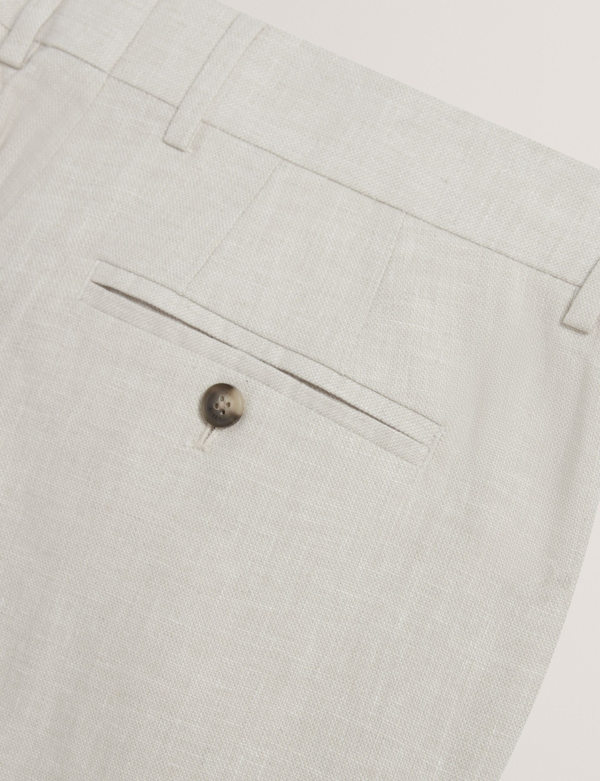 Ted Baker KENLEYS - Stone Linen Cotton Woven Tailored Shorts STONE