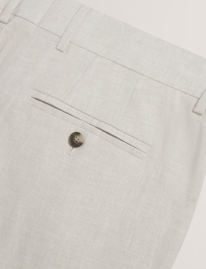 Ted Baker KENLEYS - Stone Linen Cotton Woven Tailored Shorts STONE