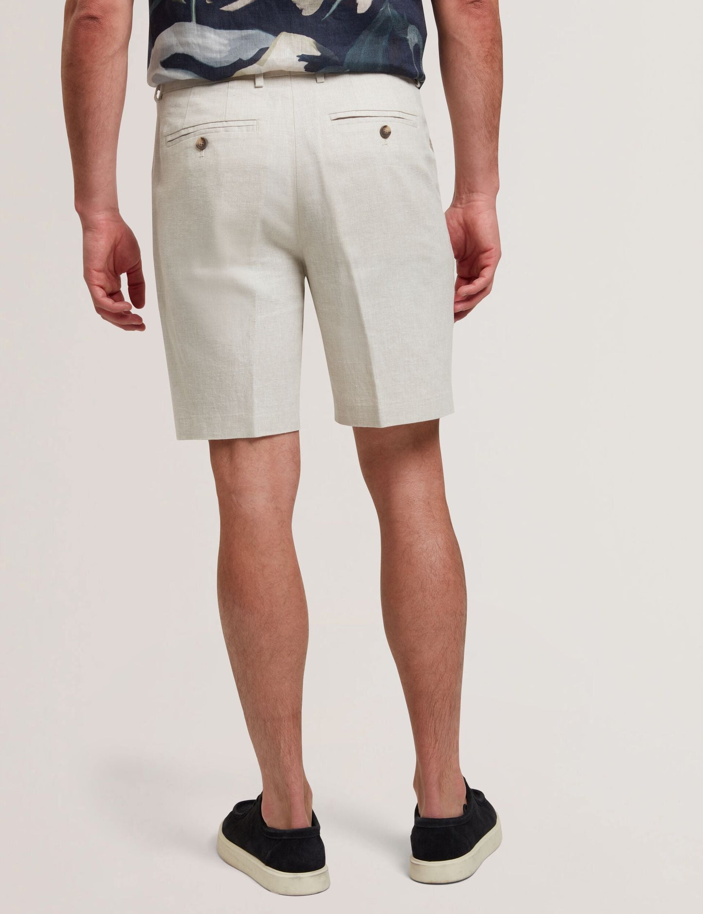 Ted Baker KENLEYS - Stone Linen Cotton Woven Tailored Shorts STONE