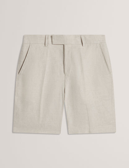 Ted Baker KENLEYS - Stone Linen Cotton Woven Tailored Shorts STONE