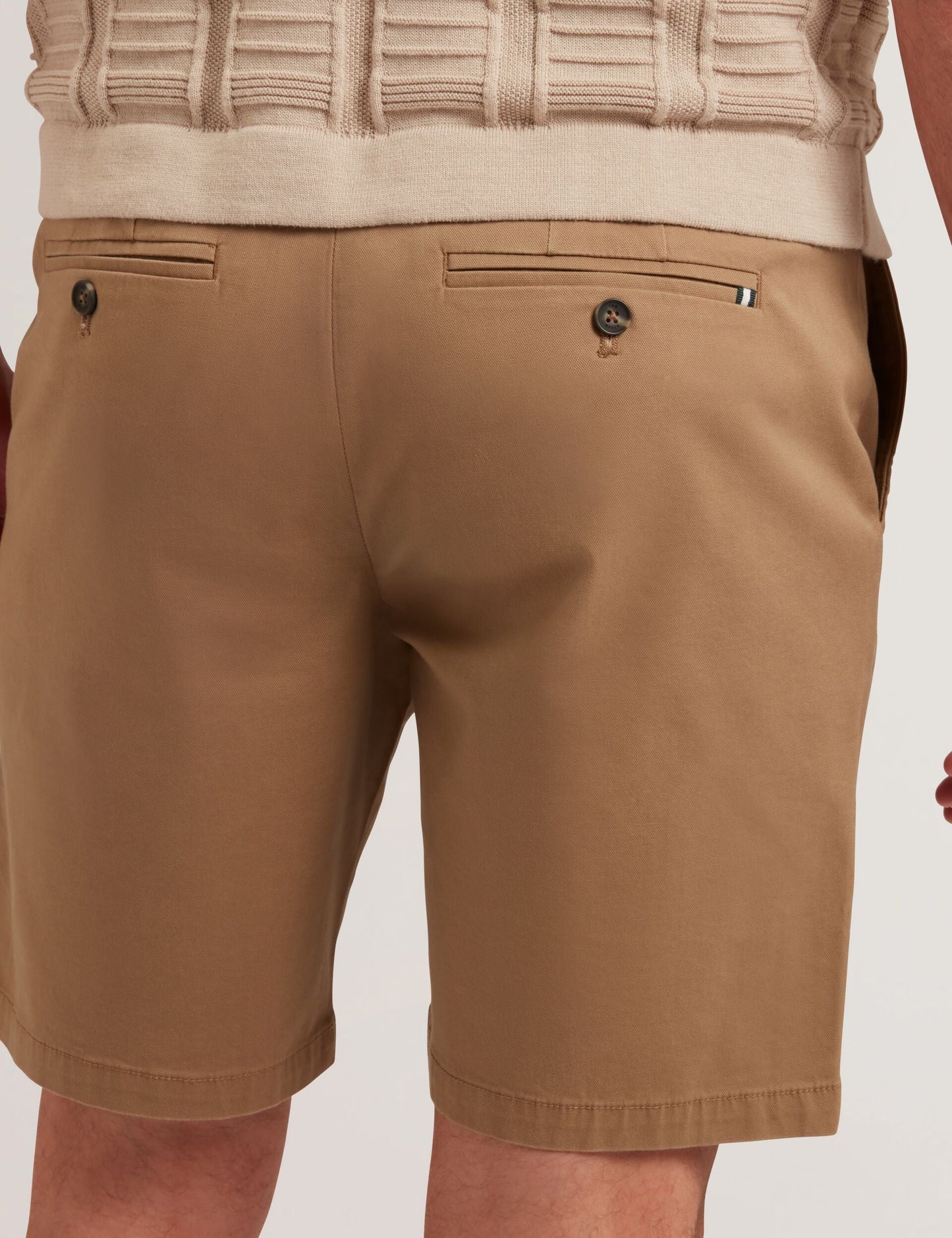 Ted Baker BARNHAM - Regular Fit Cotton Blend Chino Shorts TAN
