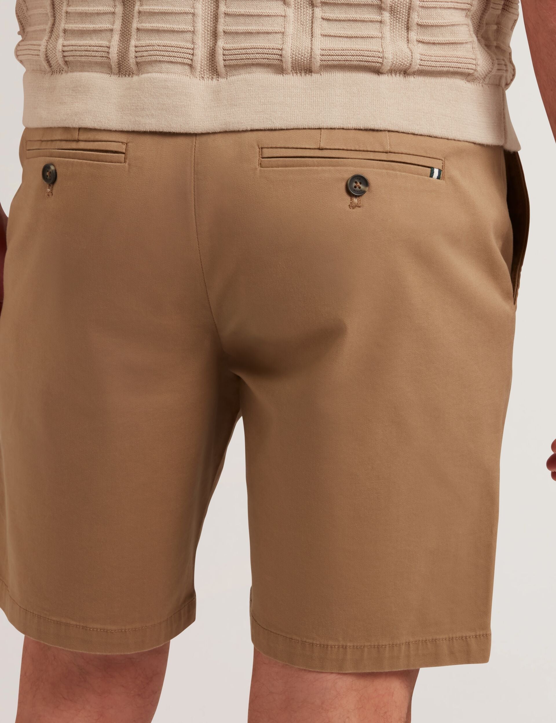 Ted Baker BARNHAM - Regular Fit Cotton Blend Chino Shorts TAN