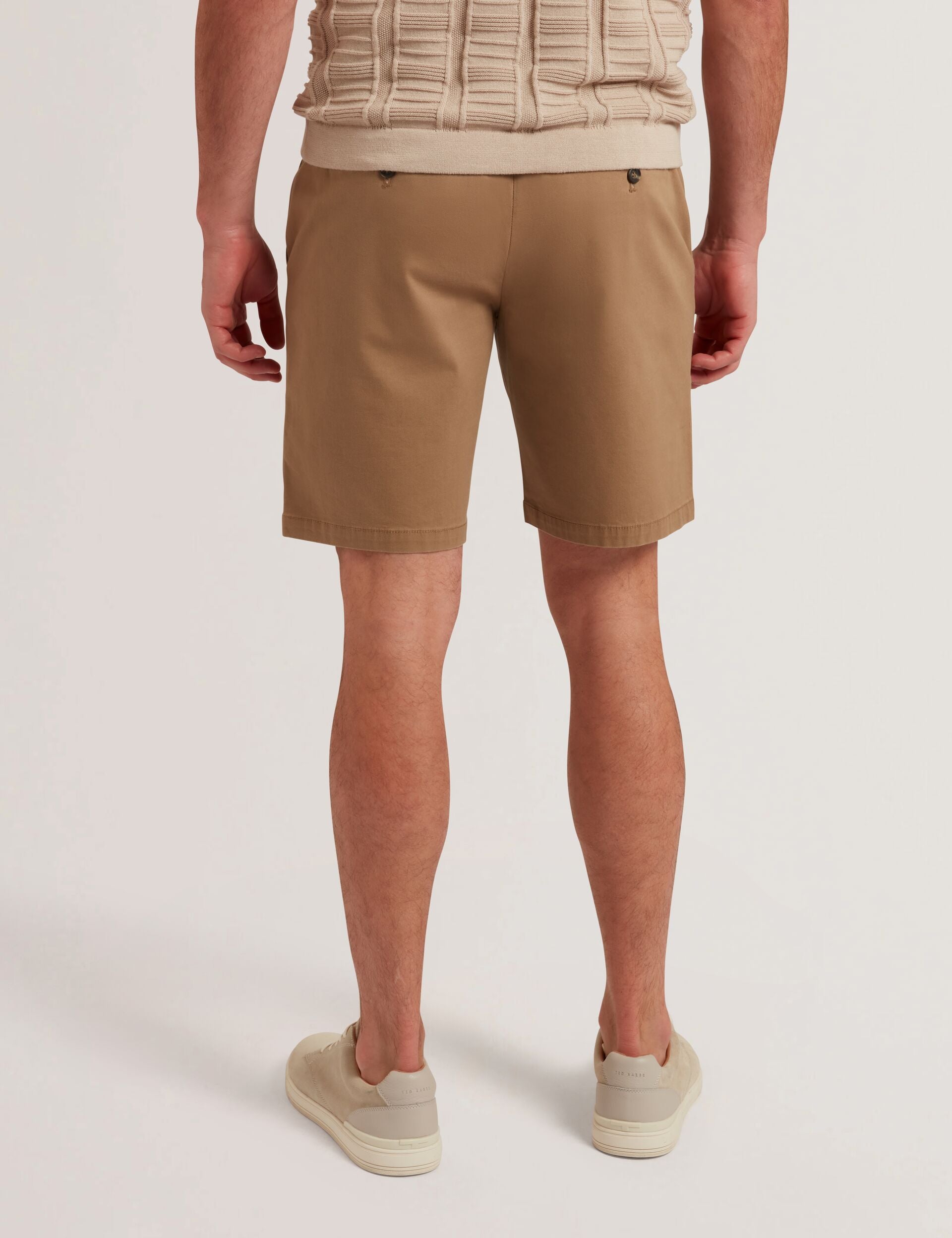 Ted Baker BARNHAM - Regular Fit Cotton Blend Chino Shorts TAN