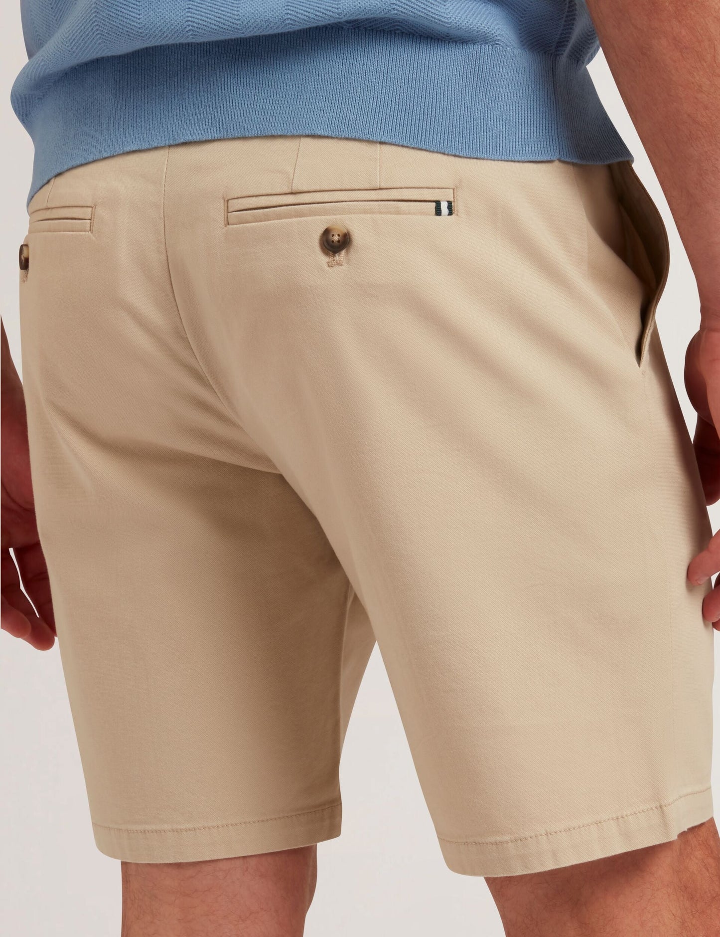 Ted Baker BARNHAM - Stone Cotton Blend Chino Shorts STONE