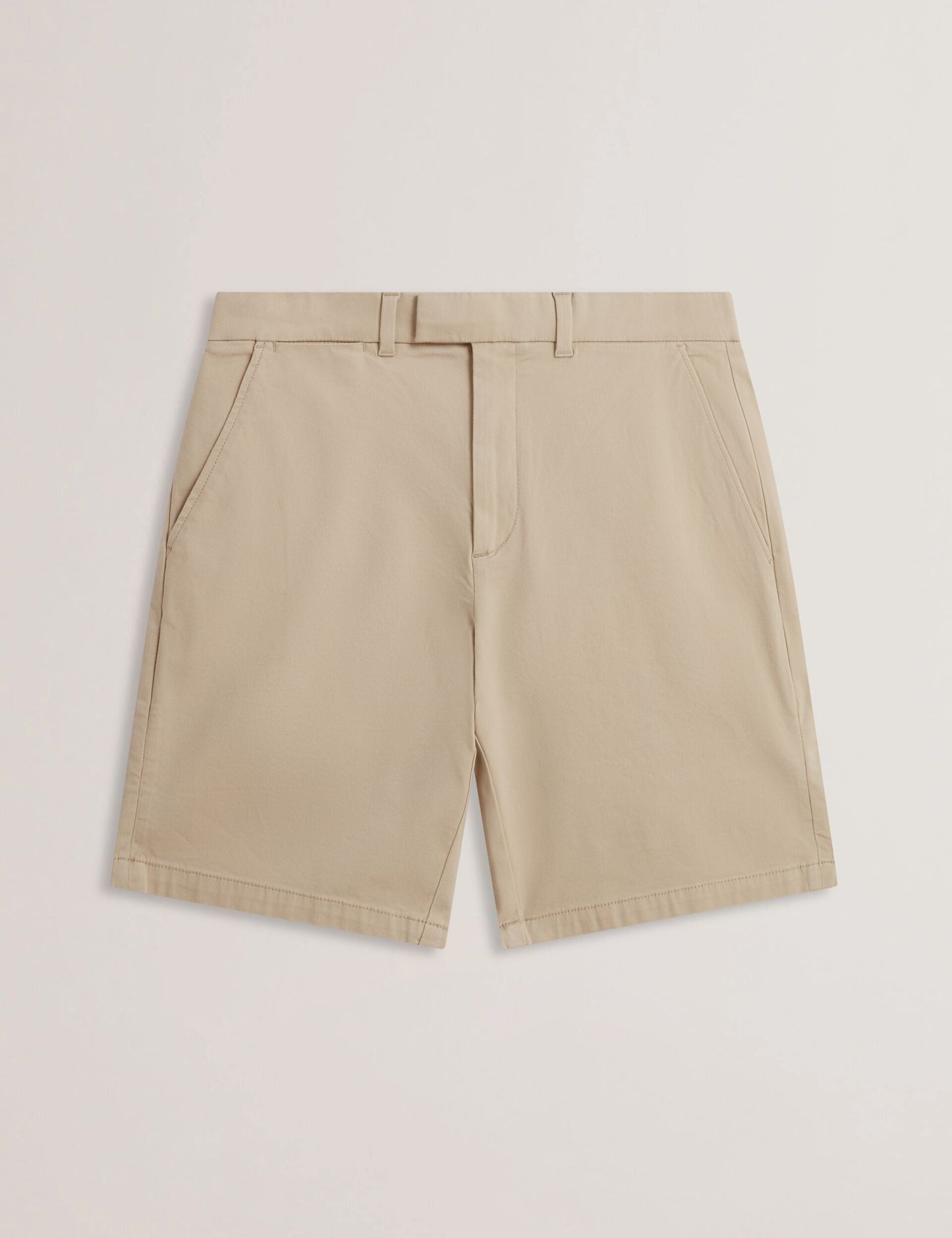 Ted Baker BARNHAM - Stone Cotton Blend Chino Shorts STONE