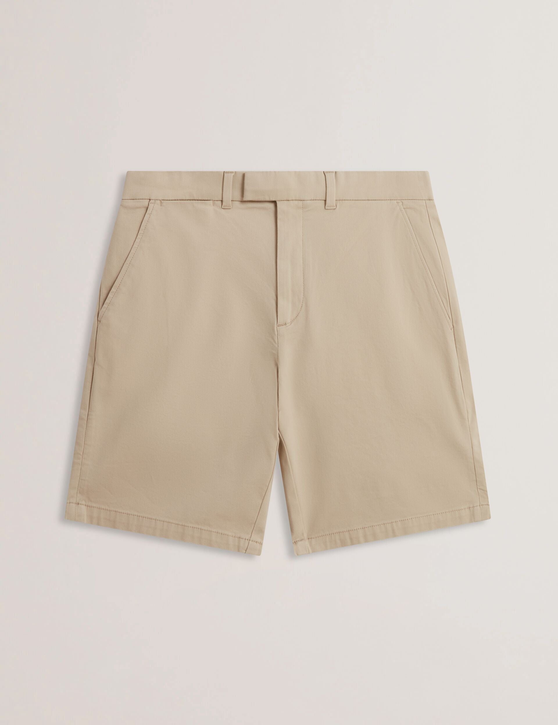 Ted Baker BARNHAM - Stone Cotton Blend Chino Shorts STONE