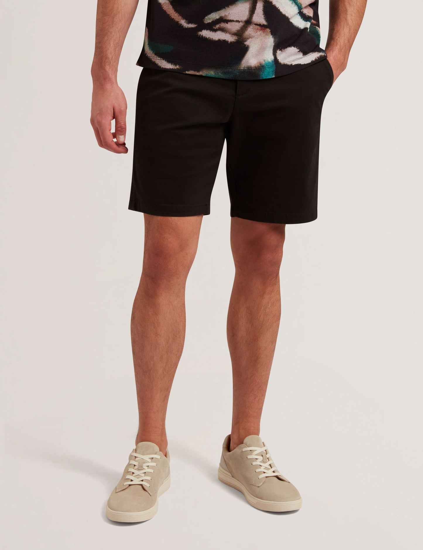 Ted Baker BARNHAM - Black Cotton Blend Chino Shorts BLACK