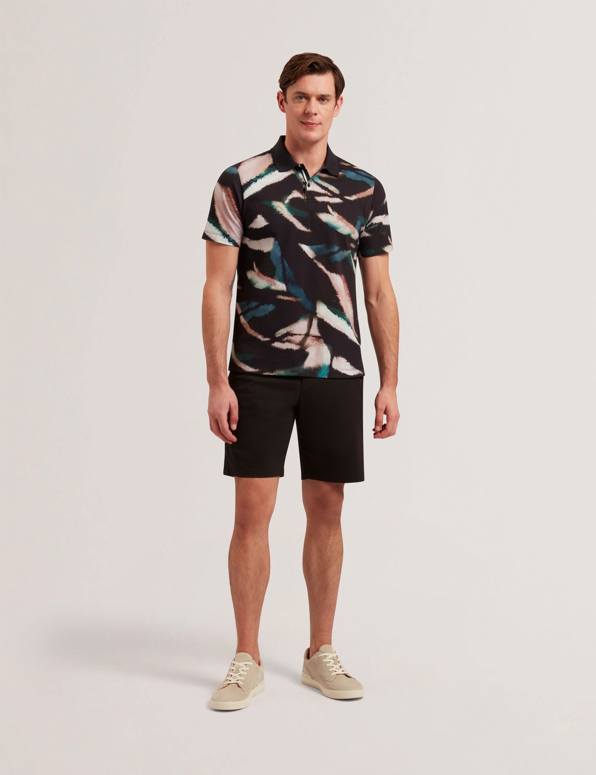 Ted Baker BARNHAM - Black Cotton Blend Chino Shorts BLACK