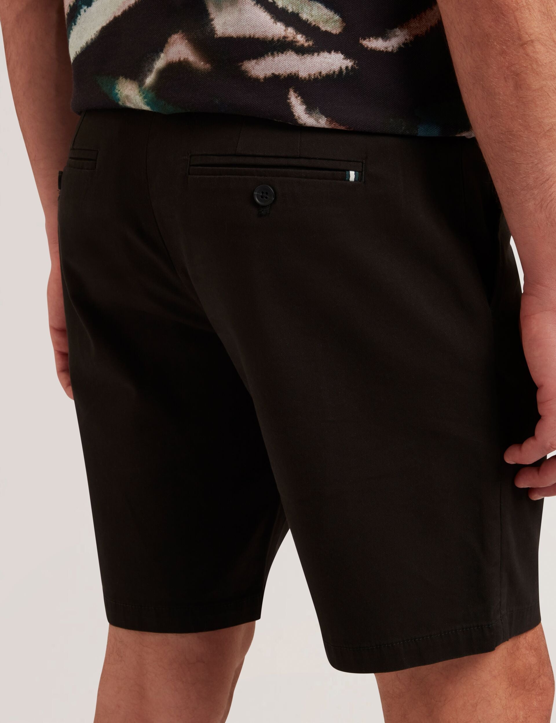Ted Baker BARNHAM - Black Cotton Blend Chino Shorts BLACK