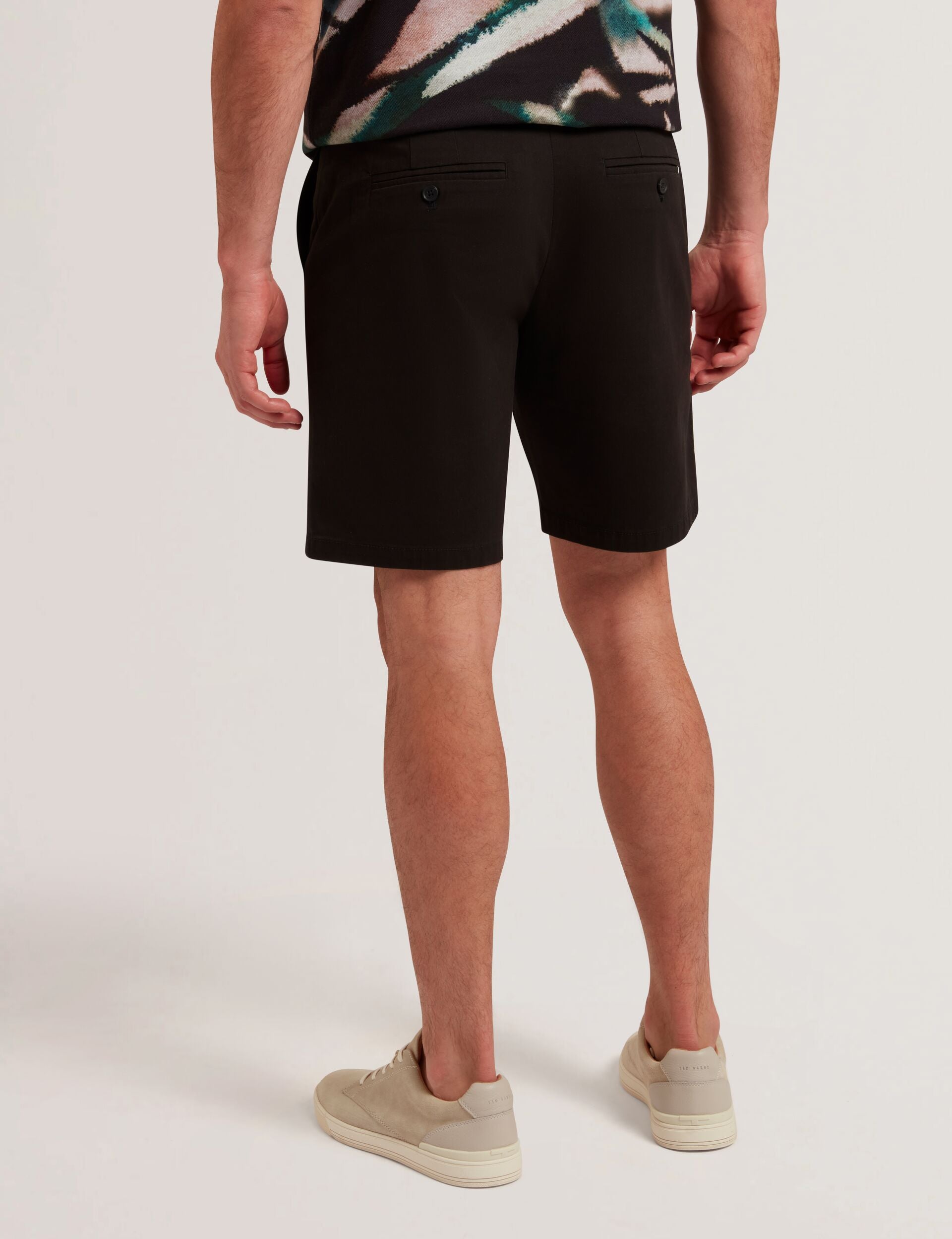 Ted Baker BARNHAM - Black Cotton Blend Chino Shorts BLACK