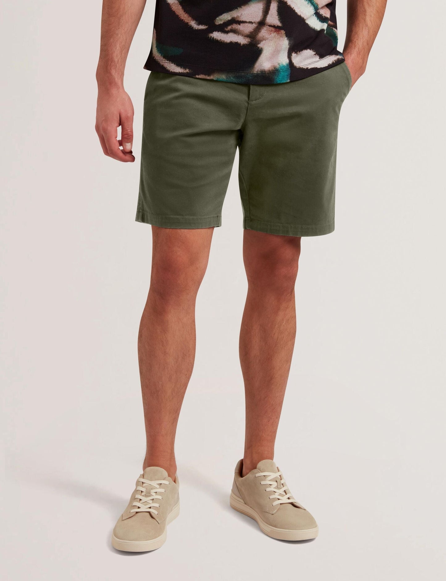 Ted Baker BARNHAM - Khaki Cotton Blend Chino Shorts KHAKI