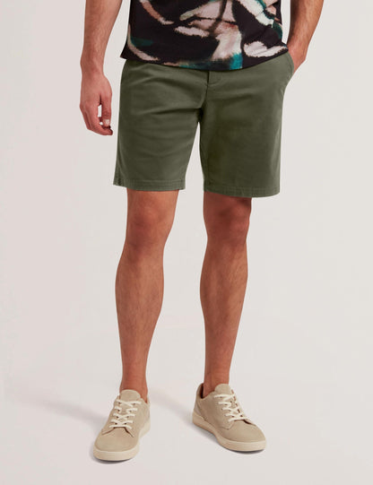 Ted Baker BARNHAM - Khaki Cotton Blend Chino Shorts KHAKI