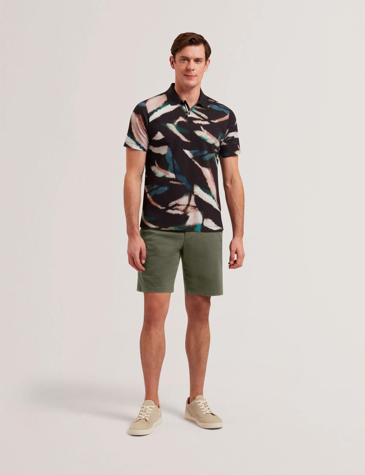 Ted Baker BARNHAM - Khaki Cotton Blend Chino Shorts KHAKI