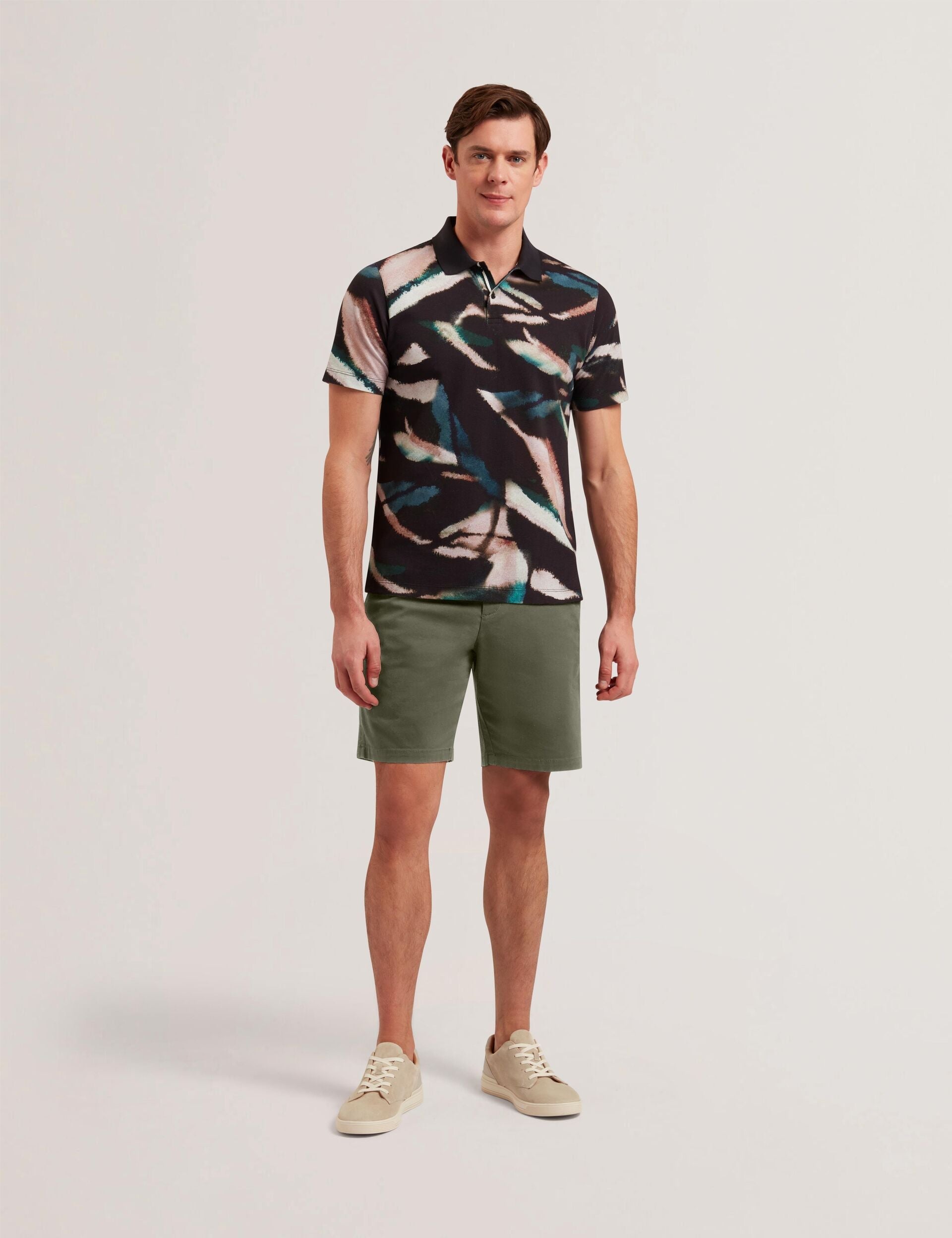 Ted Baker BARNHAM - Khaki Cotton Blend Chino Shorts KHAKI