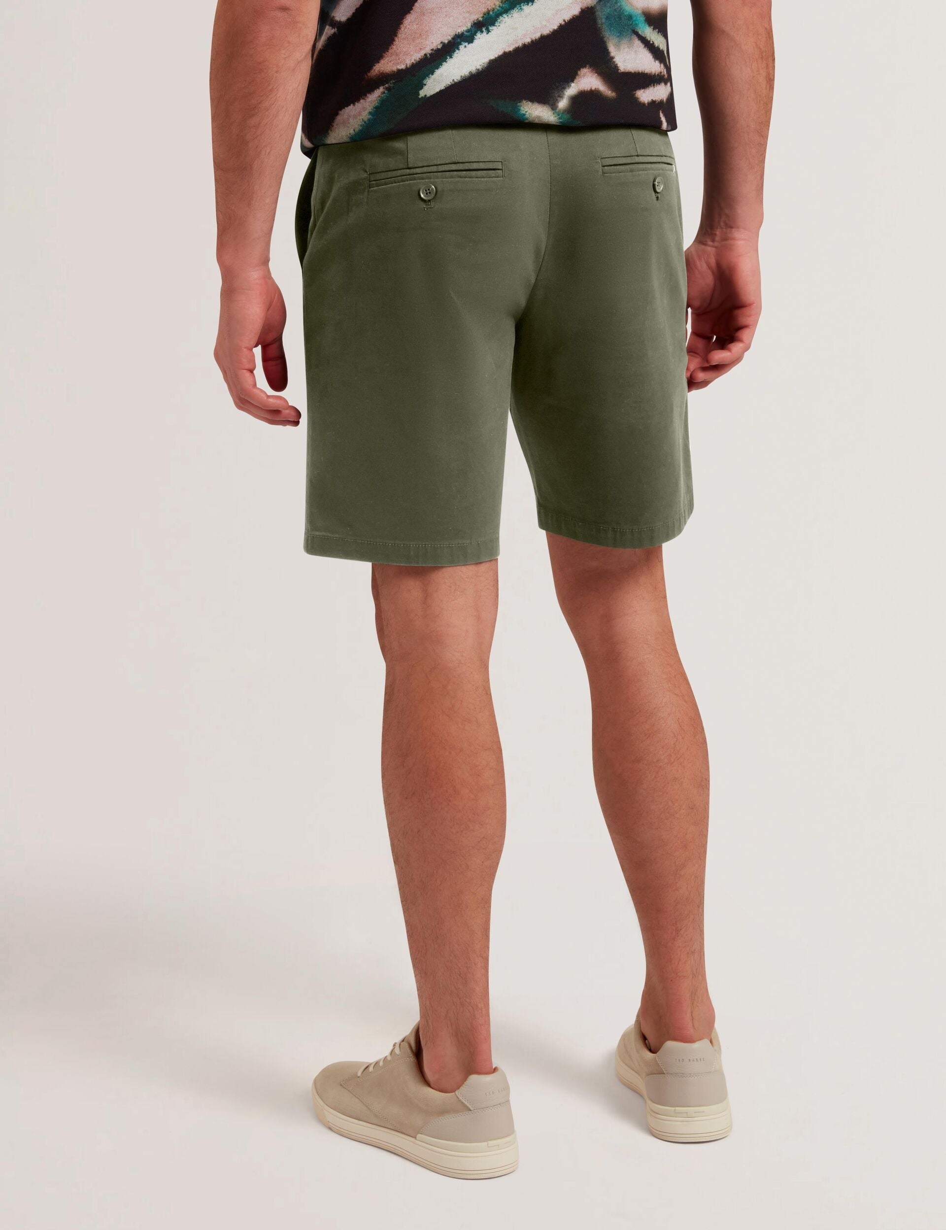 Ted Baker BARNHAM - Khaki Cotton Blend Chino Shorts KHAKI