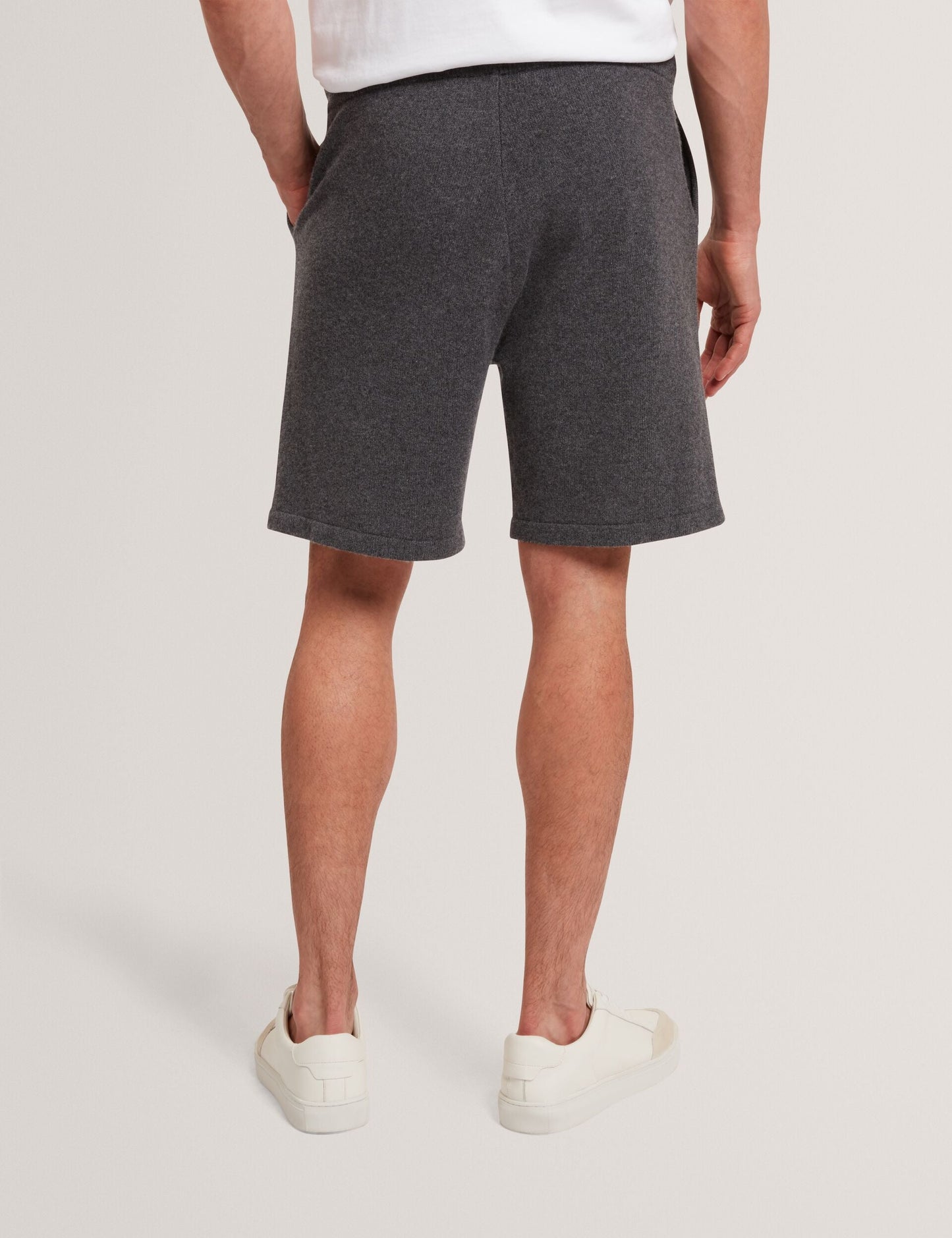 Ted Baker OWAINE Wool Knit Straight Leg Shorts CHARCOAL